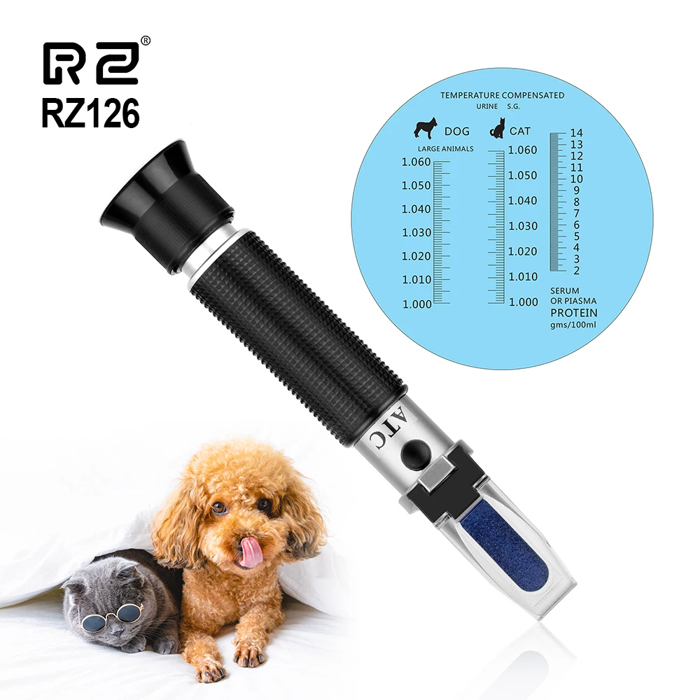 

RZ Refractometer Clinical Medical House Pet Dog Cat Protein Serum Plasma Hemoglobin Tester Urine Specific Gravity Meter