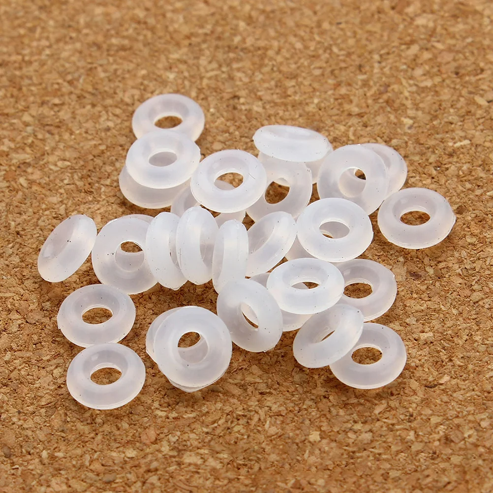 

80 PCS Charms Bracelets Silicone Charms Ring Spacer Rubber Stopper O Rings Circle Beads Bead Stoppers Apron