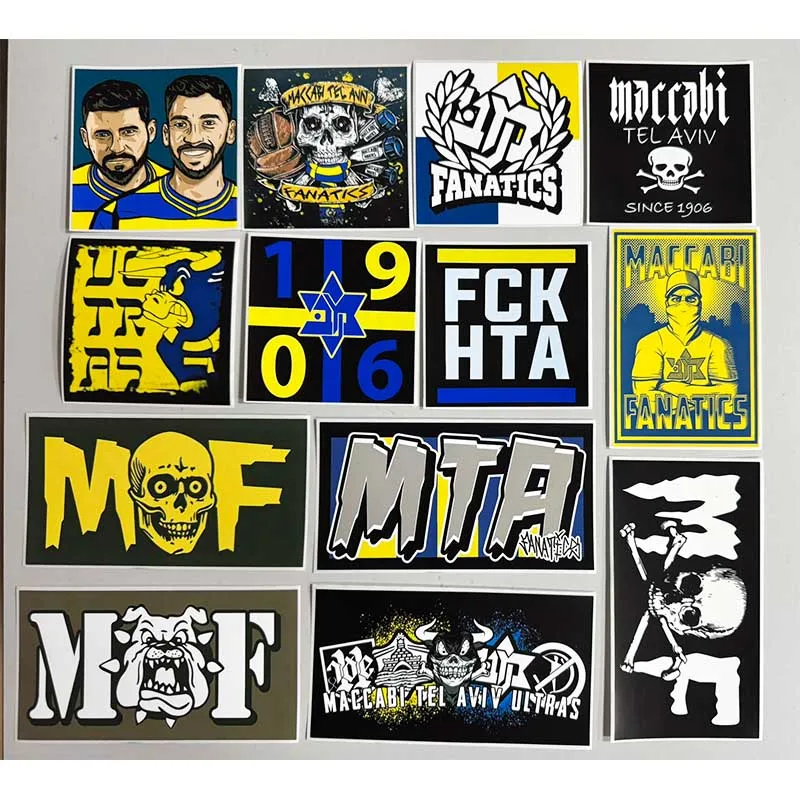 Фото Наклейки 9*9см, 8*12см, 8*15см MTA Maccabi Fanatics Tel Aviv The Gate 11 для сумок, кружек, стен, холодильников TLSK021-33 №1