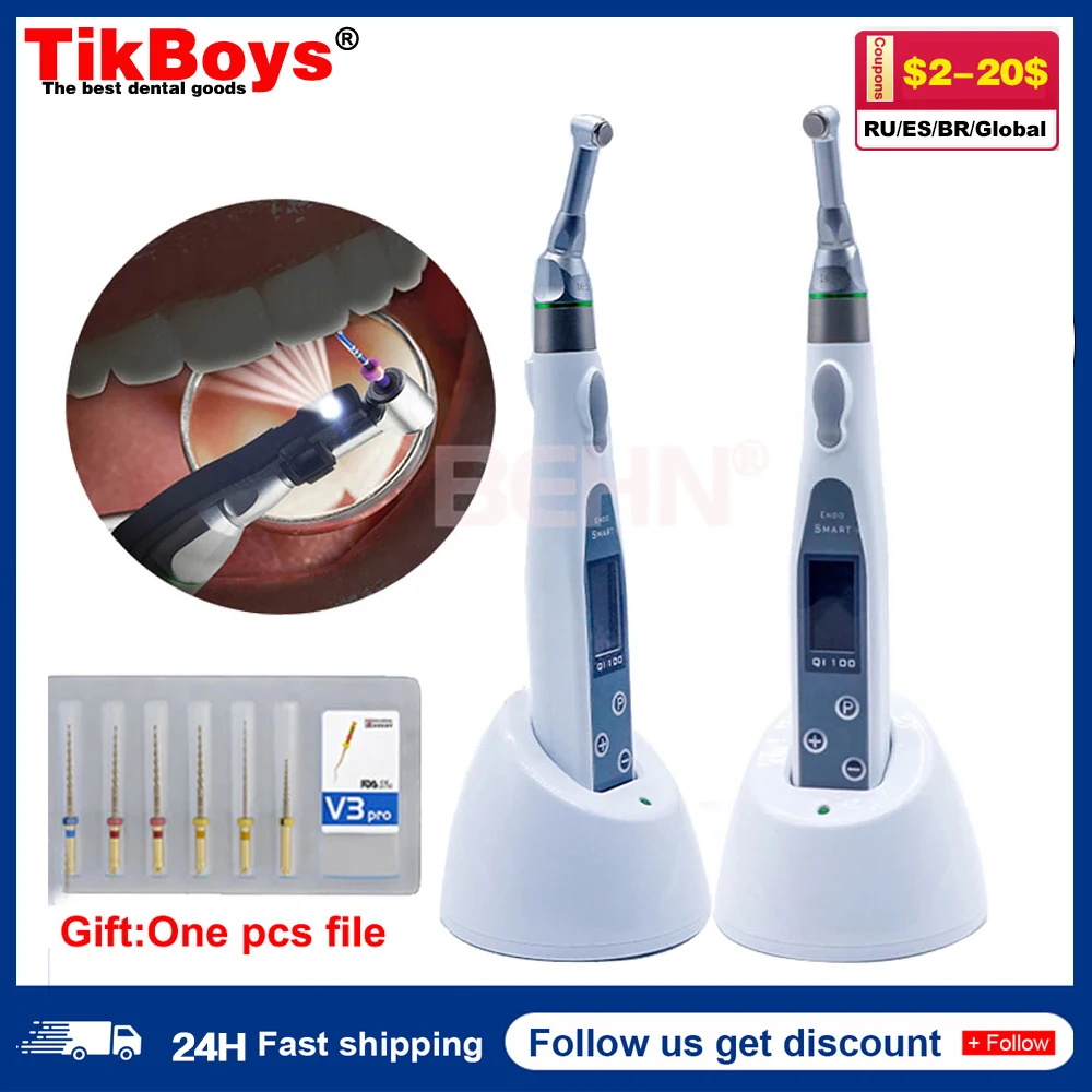 

Dental lab EndoMotor endodontic treatment 16:1 Dental Reduction With LED Light Imported Motor Wireless Instrument