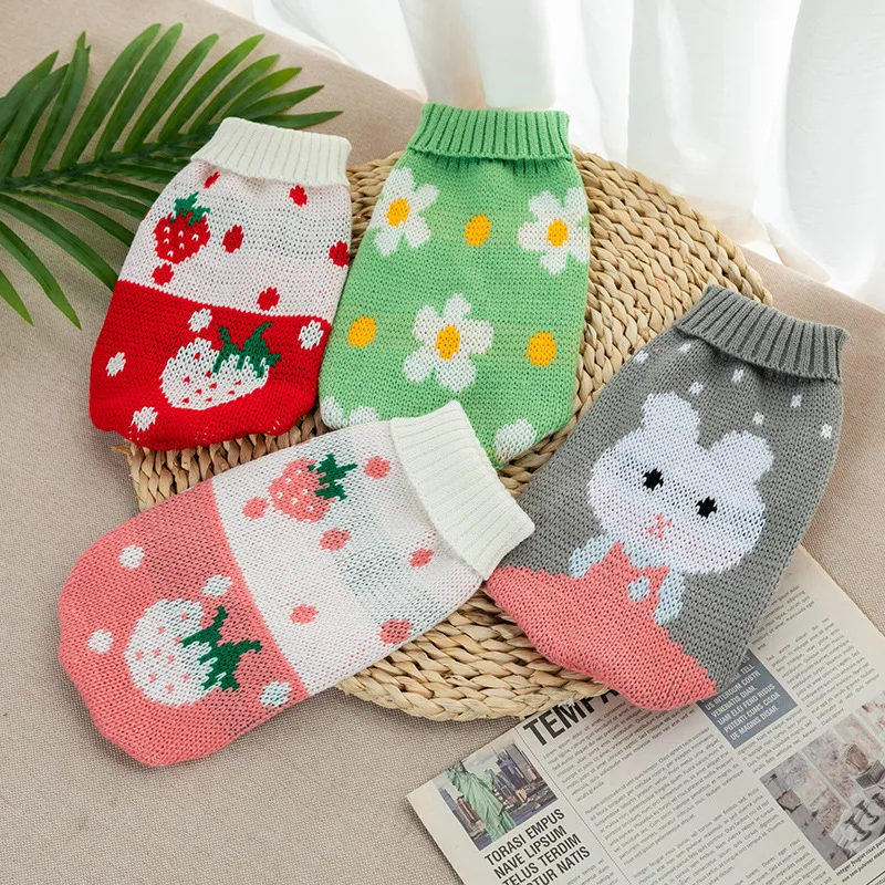 Knitted Dog Sweater Christmas Winter Warm Clothes for Small Dogs Cats Puppy Coat Chihuahua French Bulldog Yorkshire Costume