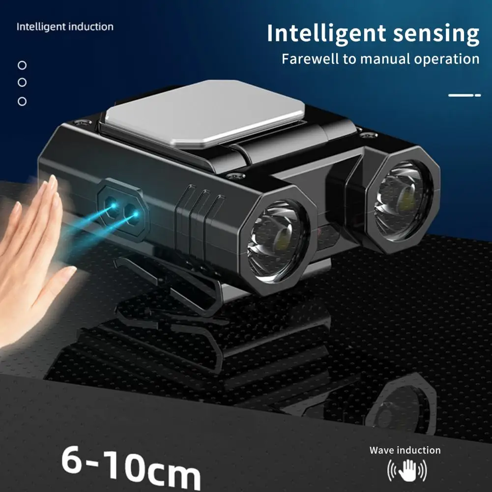 

Waterproof Hat Brim Light with 5 Modes Indicator Light Adjustable Angle Head Light 200-400lm Camping Emergency LED Headlamp