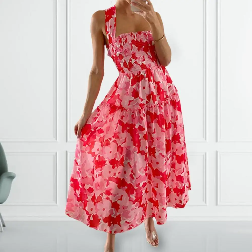 

Ladies Dress Elastic Design Casual Dress High Waist Casual Dress