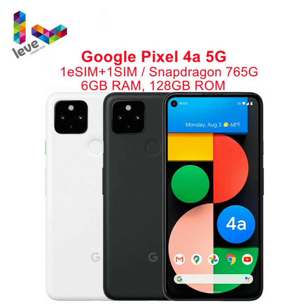 

Смартфон Google Pixel 4a телефон, экран 6,2 дюйма, 6 ГБ ОЗУ 128 Гб ПЗУ 16 МП, Восьмиядерный