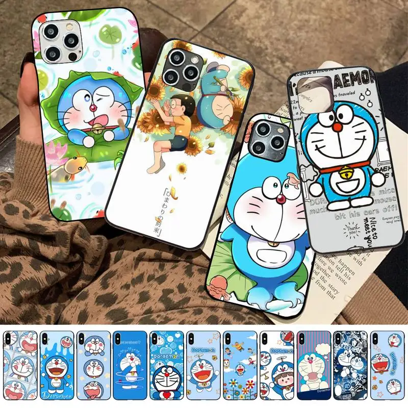 

BANDAI Doraemon Phone Case for iPhone 11 12 13 mini pro XS MAX 8 7 6 6S Plus X 5S SE 2020 XR case