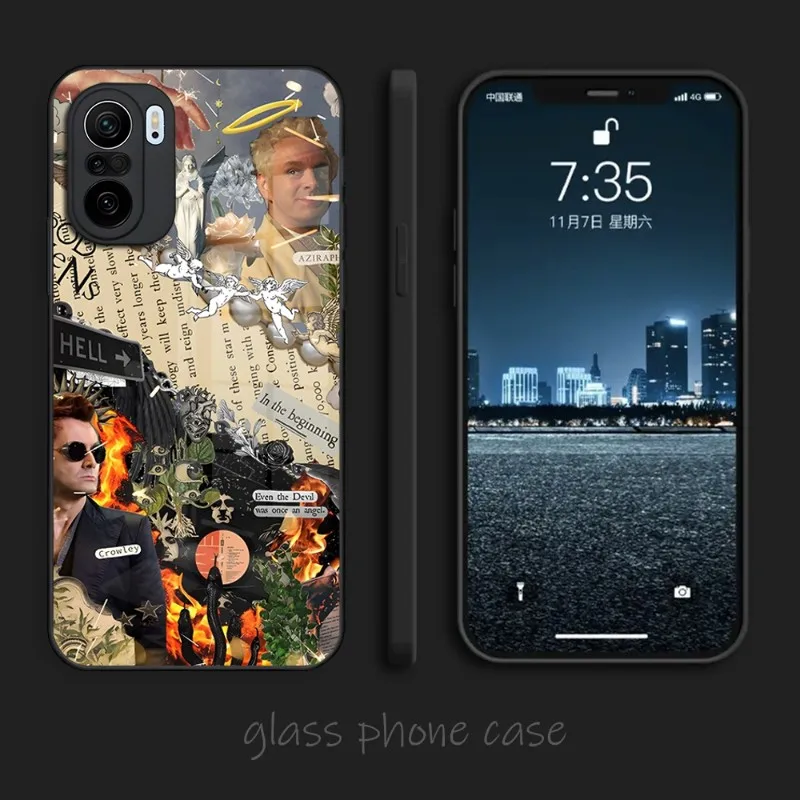 Фото Стеклянный чехол для телефона TV Good Omens для Xiaomi PocoF3 11 11T 10 13 12Pro Lite Redmi Note 10 9 8 Pro 9T 9A PocoX3Pro, чехол №5