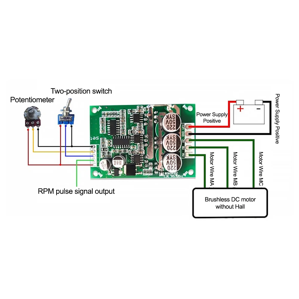 

Aideepen Бесщеточный драйвер двигателя Brushless Hall Free Motor Driver Board