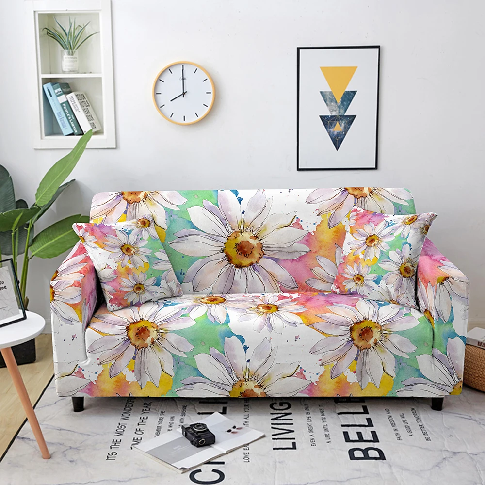 

Daisy Elastic Sofa Covers for Living Room Stretch Slipcovers Sectional Couch Cover L Shape Corner Sofa Cover 1/2/3/4 Seater