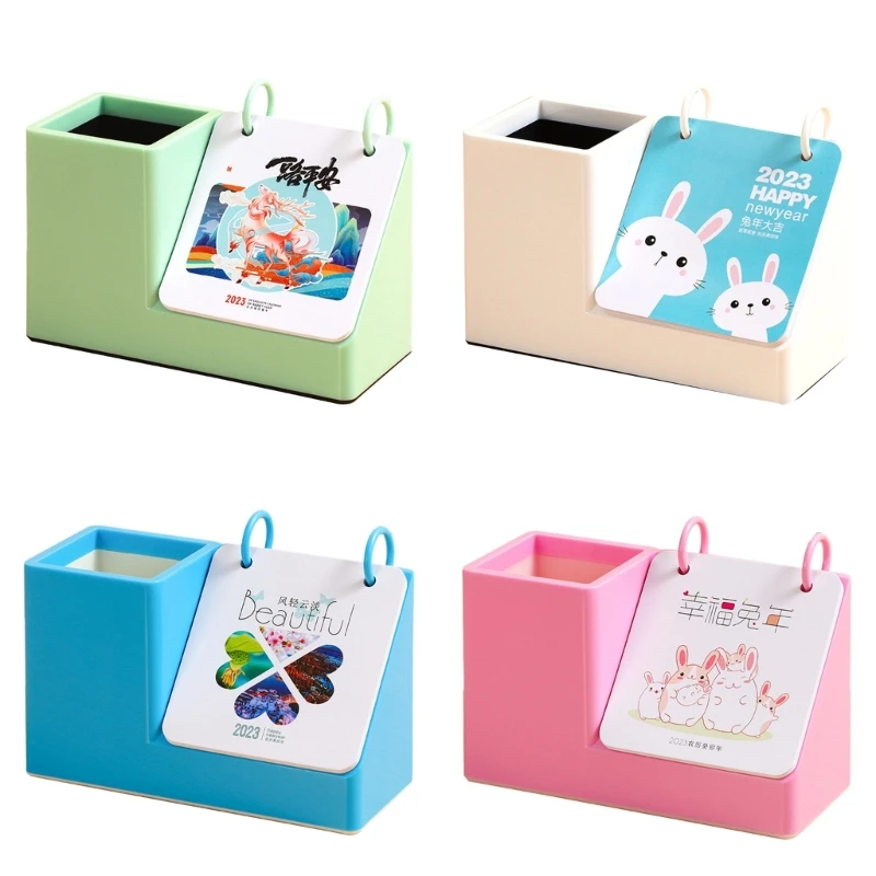 

2023 Monthly Calendar Planner with Pen Holder Large Compartment for Office Desk Organizer and Storage Accessories