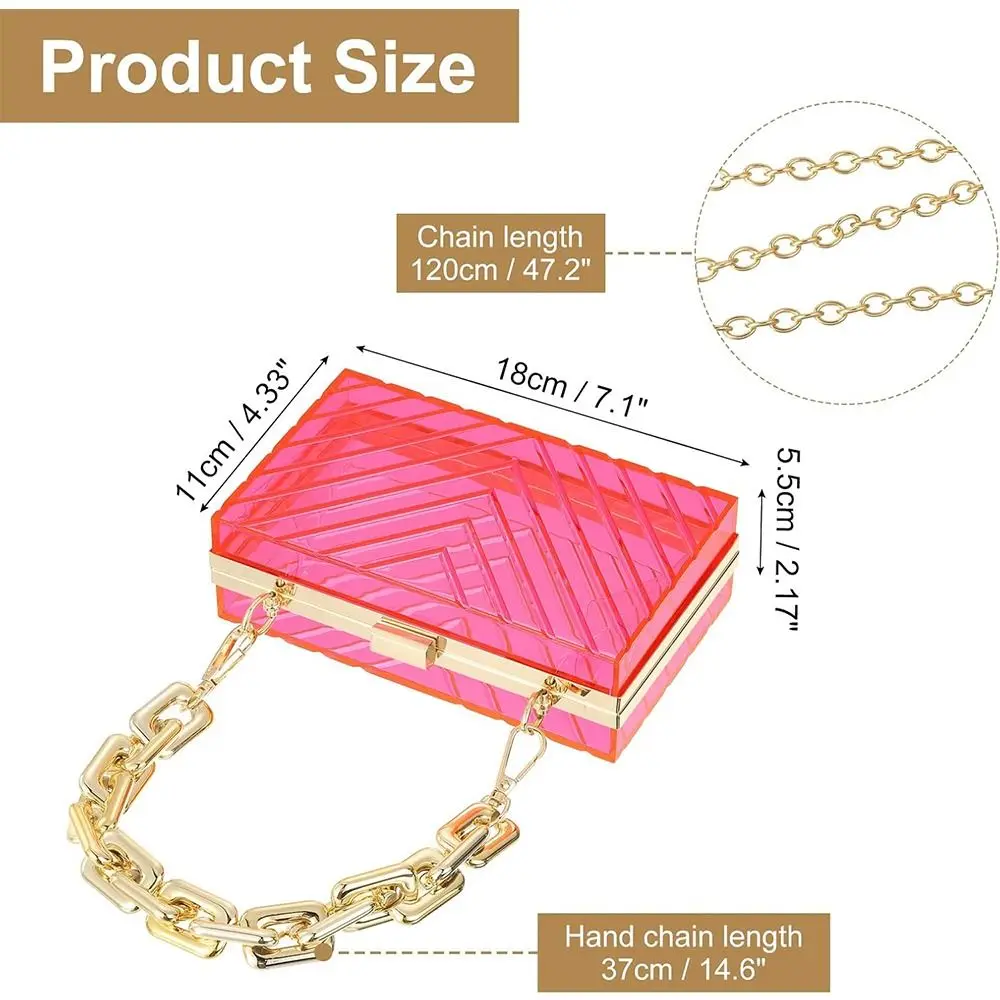 Горячая со съемной цепочкой-клатч акриловая сумочка-кошелек прозрачная женская