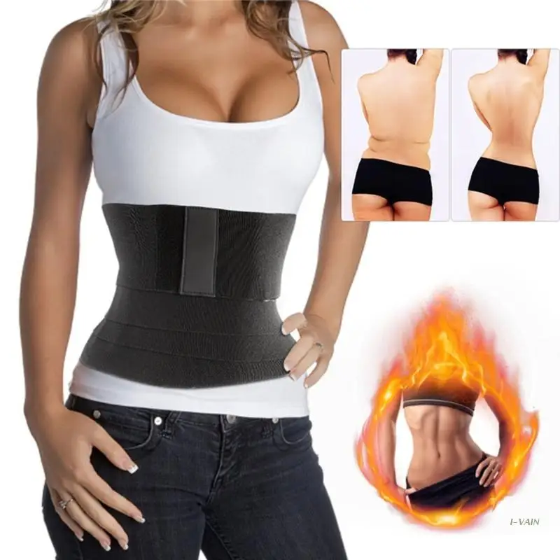 

Adjustable Comfortable Tummy Wrap Waist Training Tape Waist Trimmer Women Sauna Slimming Belt Sweat for Weight Loss