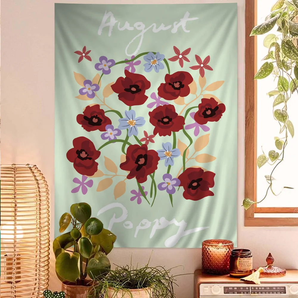 Красочный Гобелен Со Знаком Зодиака С Рождественскими Цветами И Далиями -