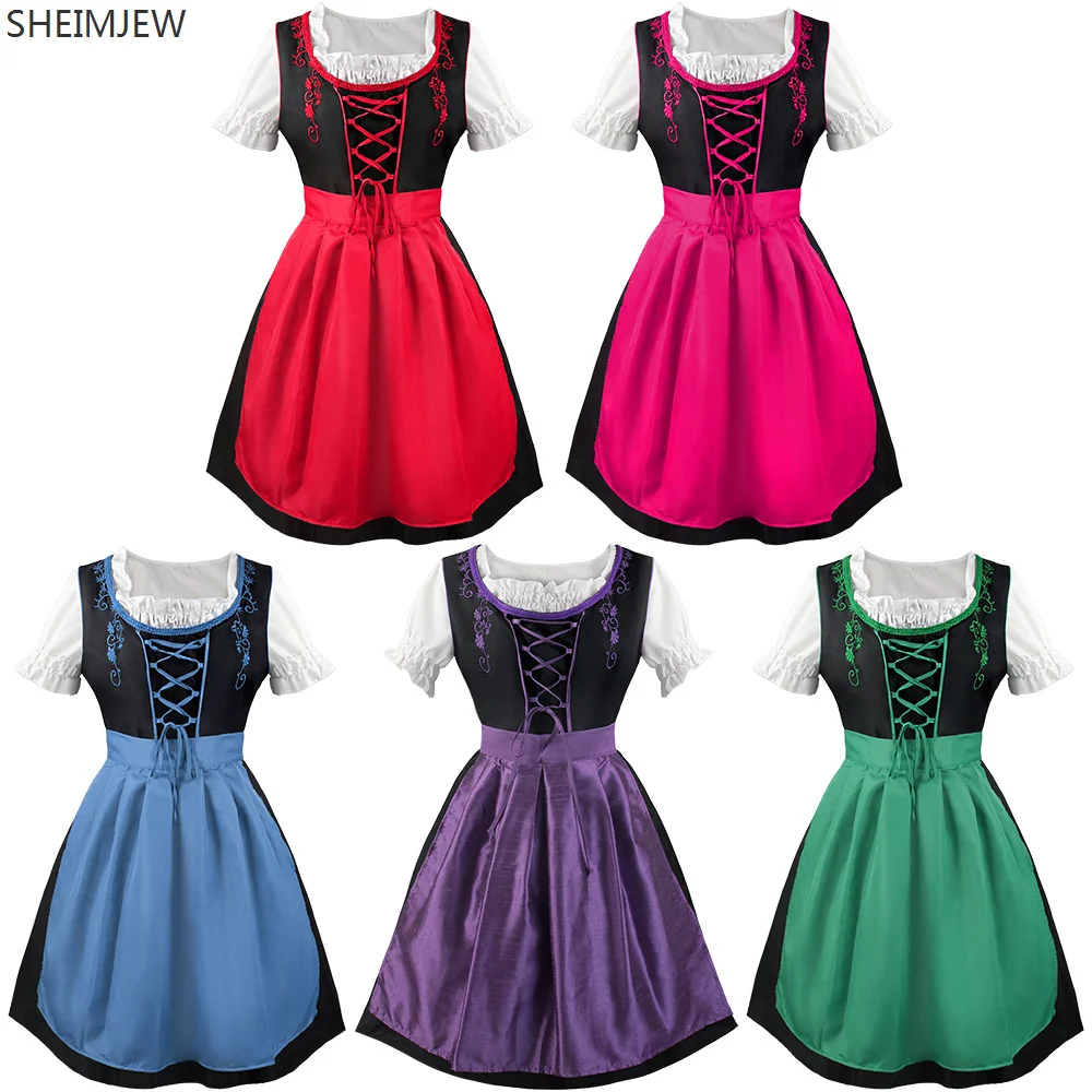 2024 немецкое платье-дирндль для косплея Октоберфеста женские средневековые