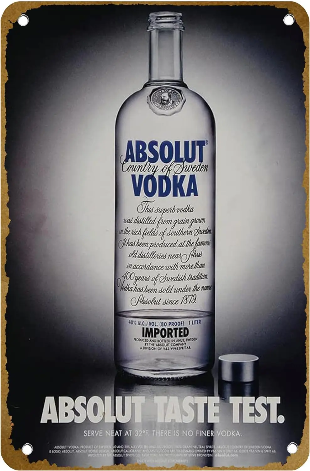 Тест на вкус Adobe Absolut 2002 Бутылка для водки Steve Bronstein - ОРИГИНАЛЬНЫЙ плакат ABS2