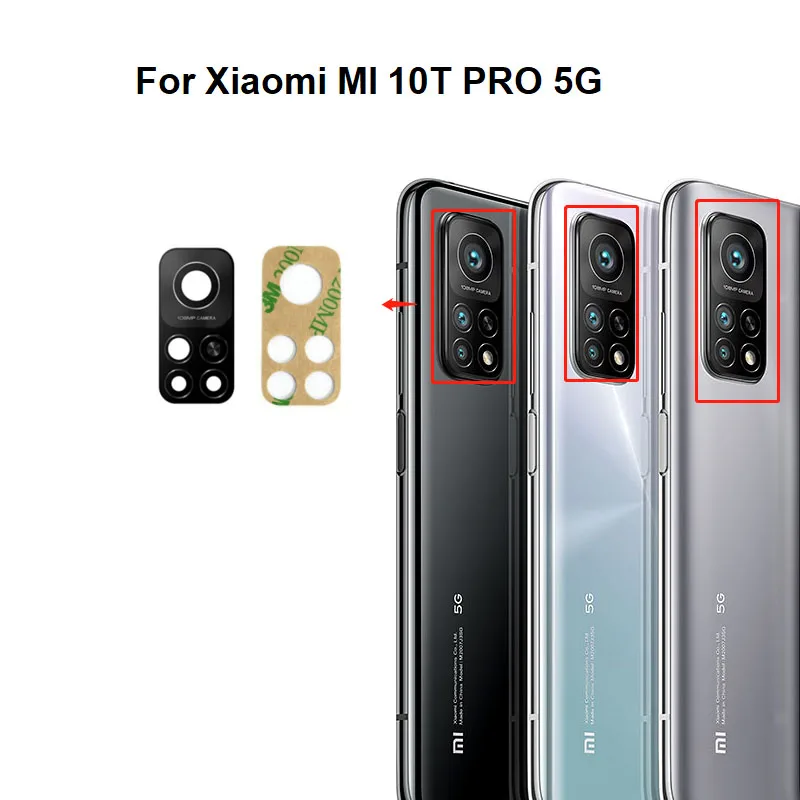 

Новый стеклянный объектив для задней камеры Xiaomi Mi 10T Pro, стекло для объектива задней камеры с клейким слоем