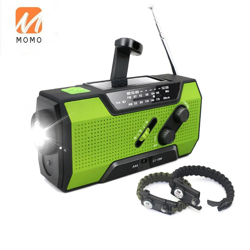 Solar Rechargeable Emergency Weather Band Radio Crank Outdoor Dynamo Radio