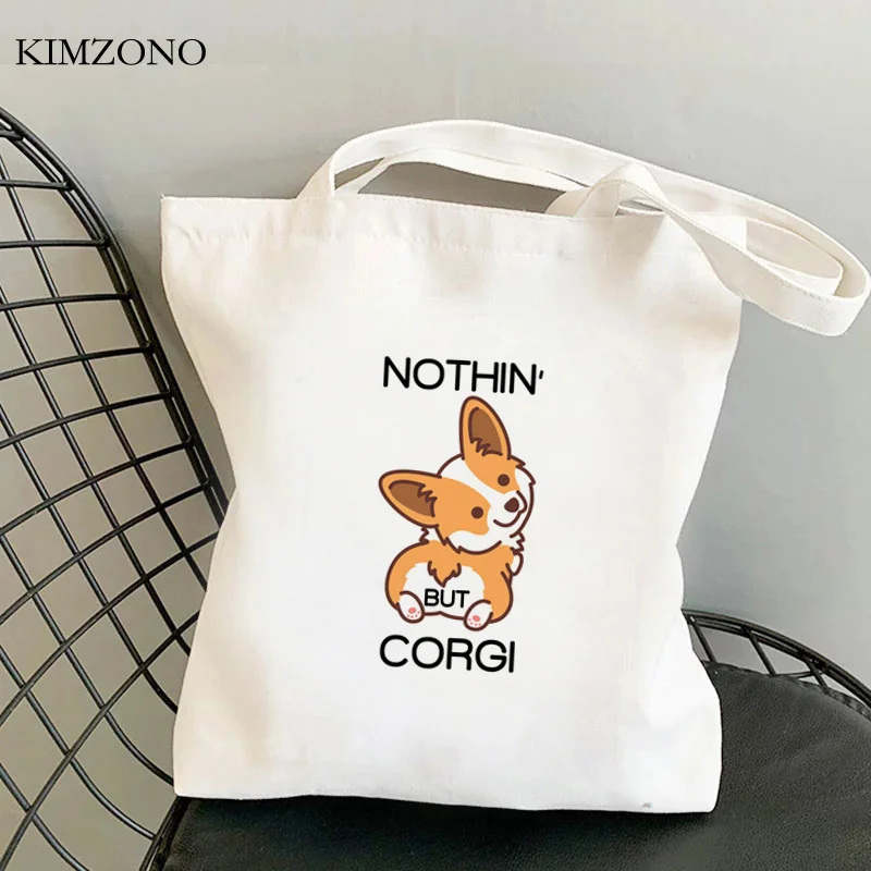 

Сумка для покупок Corgi, сумка для продуктов из джута, холщовая Экологически чистая сумка для покупок, складная Сетчатая Сумка для покупок
