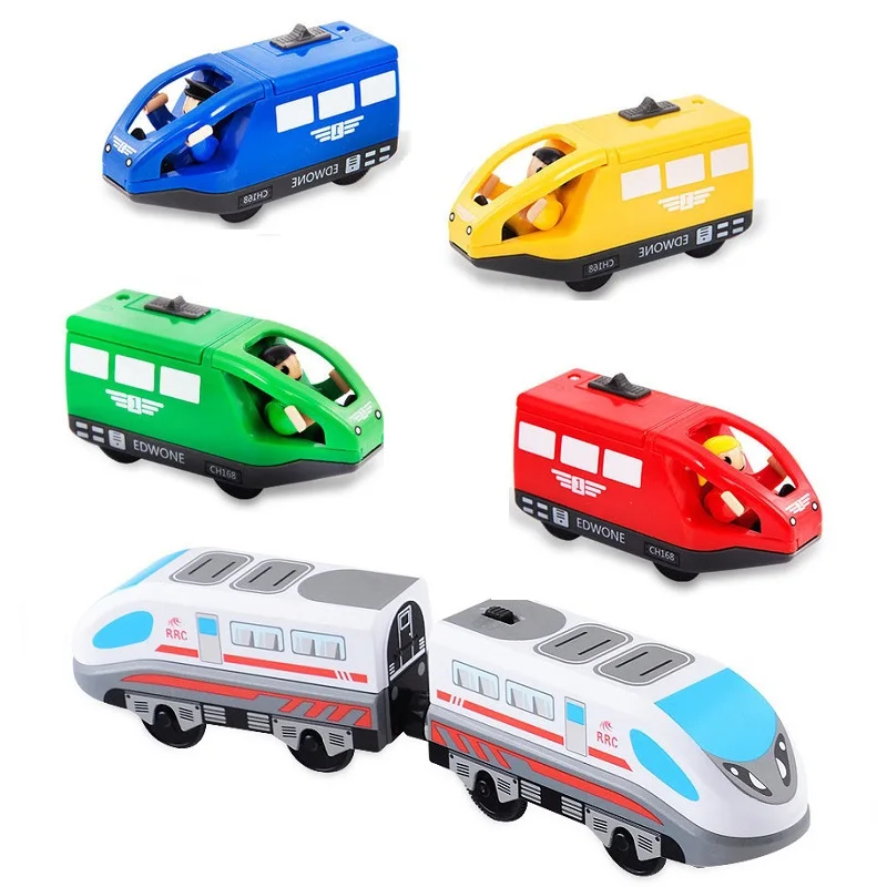 Набор магнитных электрических поездов с маленькой куклой от литой пластиковой