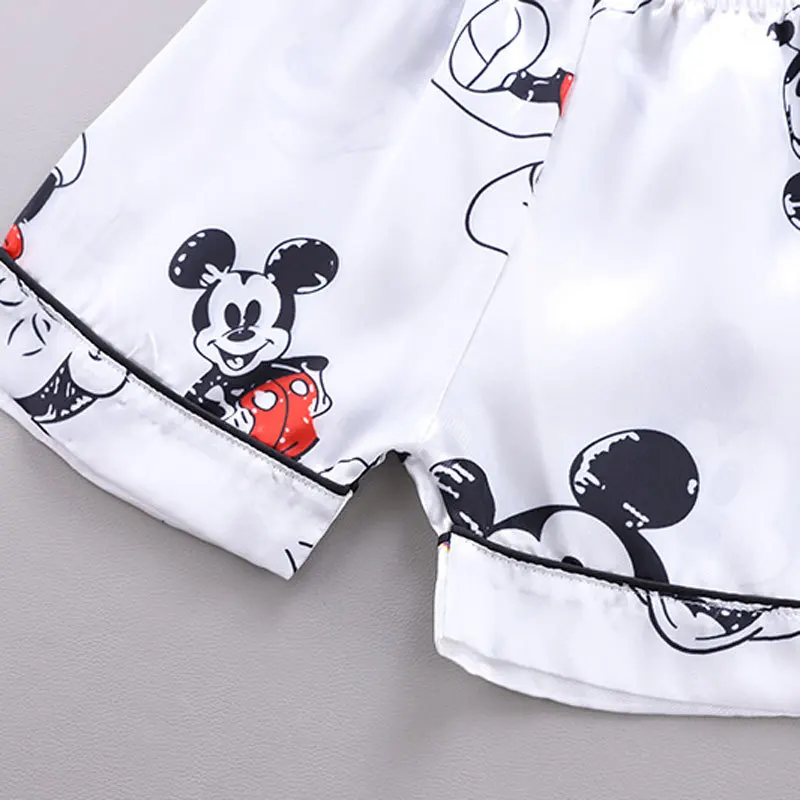 Kids pajamas set Clothing Disney Mickey Mouse Clothes Sets for Boys summer Ice silk Baby Clothes 0M -4 Years Old images - 6