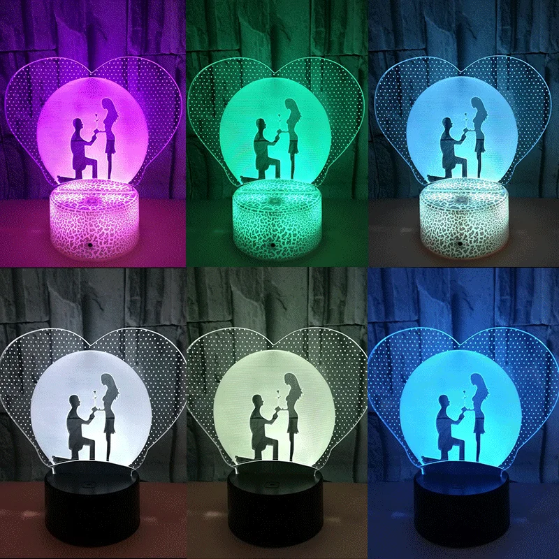 

Roposal Gift Acrylic 3D Lamp LED Night Light Decorative Table Lamp Valentine's Day Sweetheart Wife's Gift
