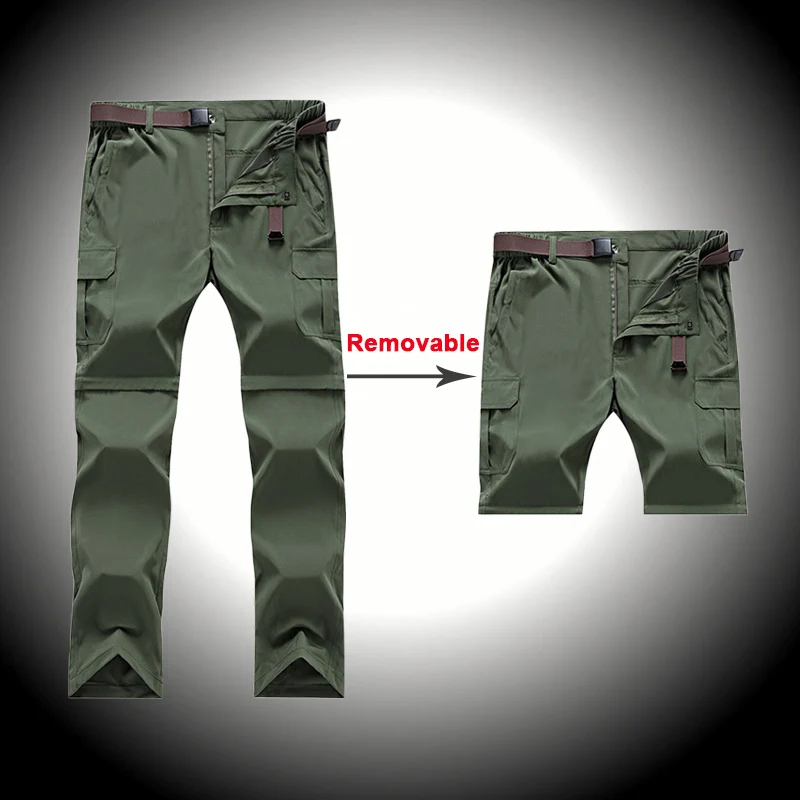 

Hiking Pants Convertible Men Quick Dry Breathable Trousers for Men Trekking Elasticity Sun Protection Cargo Pants for Men Summer