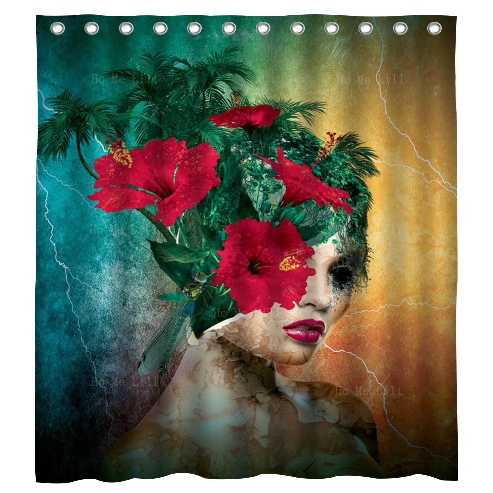 

Sexy Girl She Is Passionate About Art And Flowers Shower Curtain By Ho Me Lili For Bathroom Decor