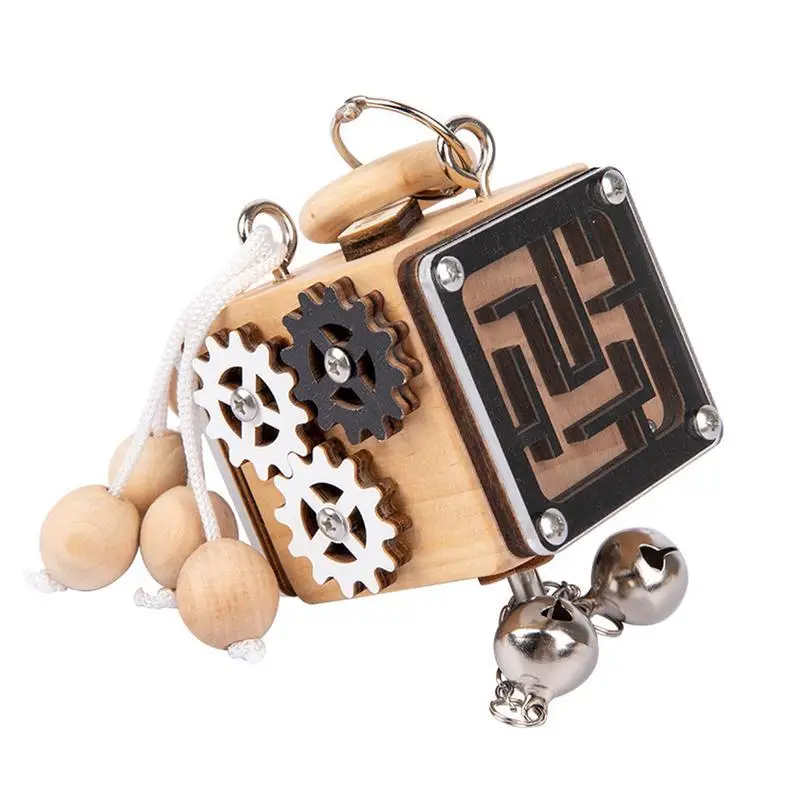 

Wooden Busy Cube Children Ability Training Lock Box Early Learning Busyboard Baby Montessori Educational Toys