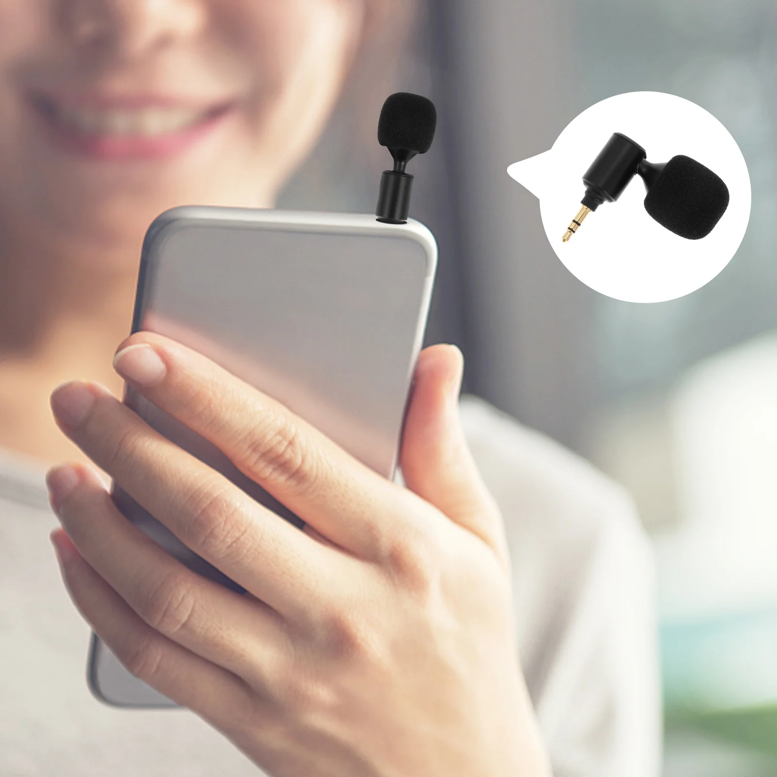 

1 Pc Durable Practical Laptop Mic Phone Microphone 3.5mm Straight Head Mic for Home Office