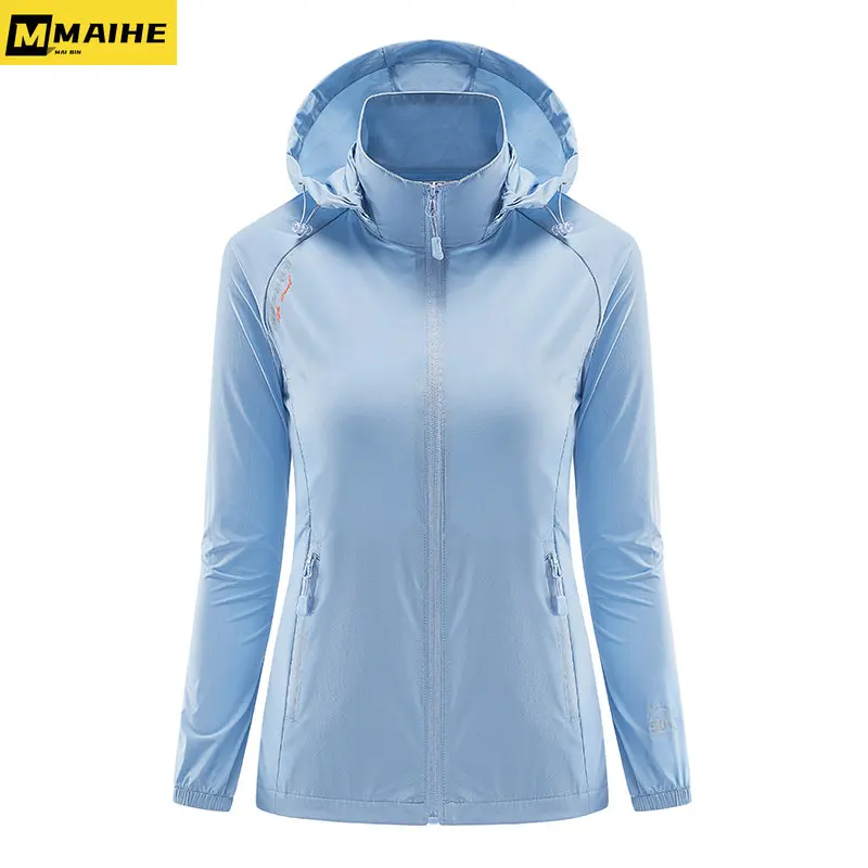 

Summer UPF50+ UV-protected skin jacket Men's and women's quick-drying ultra-light hooded jacket Outdoor hiking tour riding wear