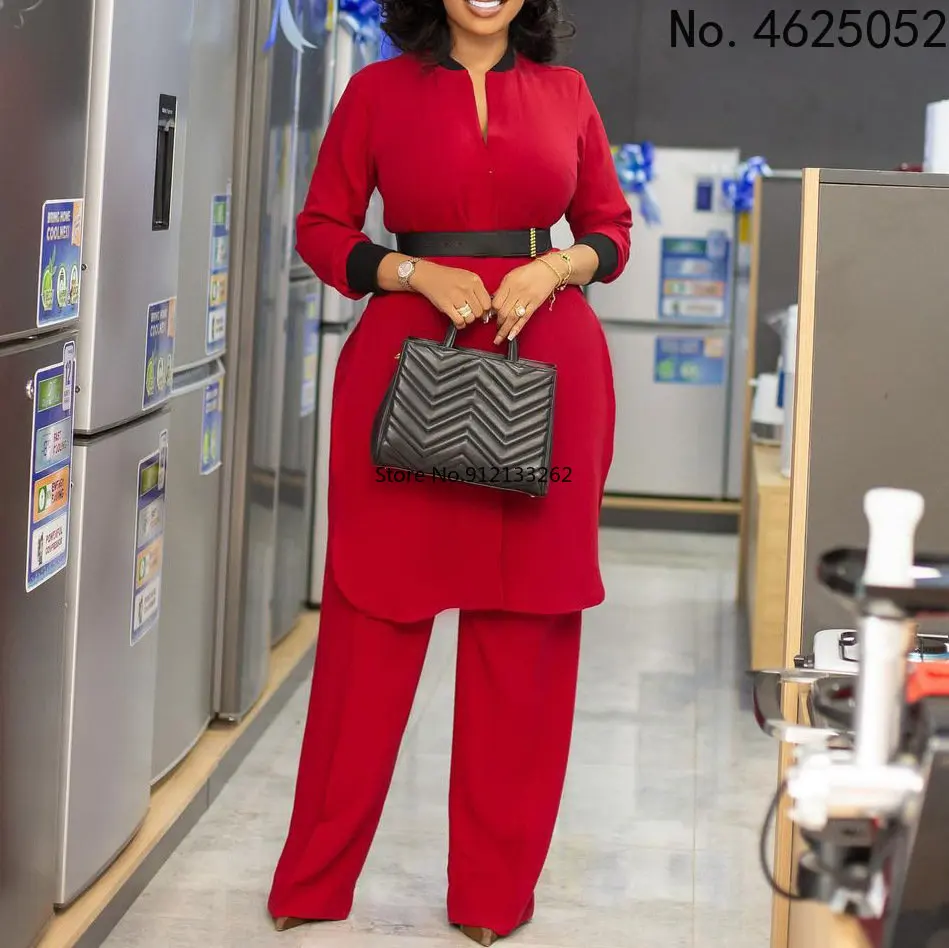 

2 Piece Women Set Dashiki African Clothes New Fashion Long Sleeve Top And Pants Suit Party Lady Matching Sets 2023 Summer Autum