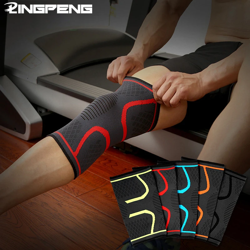 

1 PC Elastic Knee Pads Nylon Sport Fitness Kneepad Fitness Gear Patella Brace Running Basketball Volleyball Support