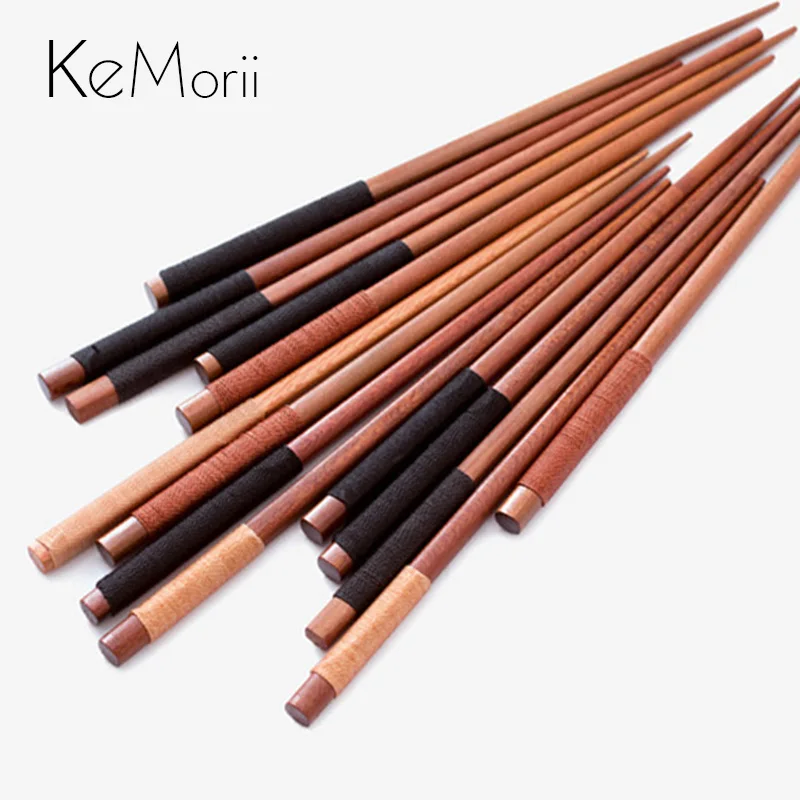 

Японские деревянные палочки для еды, экологически чистые многоразовые китайские корейские палочки для суши, 22 см, 2/5 пар