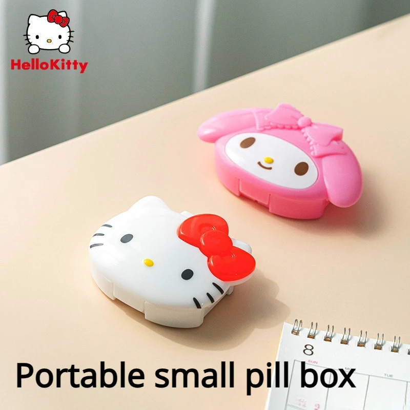 

Sanrio Kawaii Hello Kitty My Melody Medicine Box Cute Cartoon Travel Portable Pill Box Pill Storage Dispense Box Home Supplies