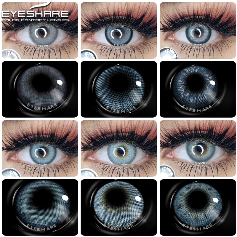 

Линзы EYESHARE естественного цвета для глаз, 2 шт., контактные линзы синего цвета ed для красоты глаз, контактные линзы для глаз, ежегодные косметические цветные линзы