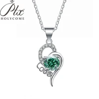 ptx holycome 1ct moissanite necklace sterling silver 925 silver necklaces gra certification green color vs1 moissanite jewelry