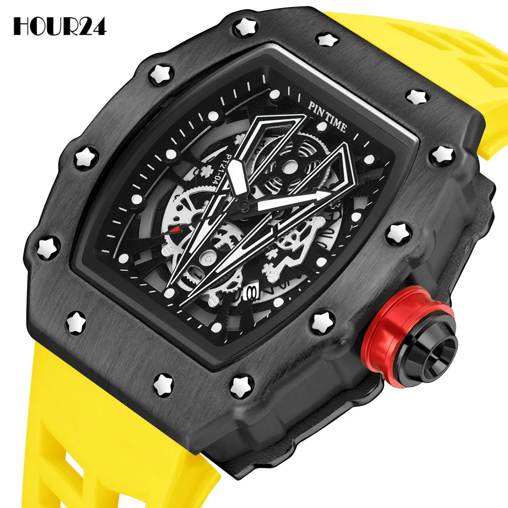 

Часы наручные мужские механические, люксовые брендовые автоматические в стиле милитари, в стиле хип-хоп, спортивные
