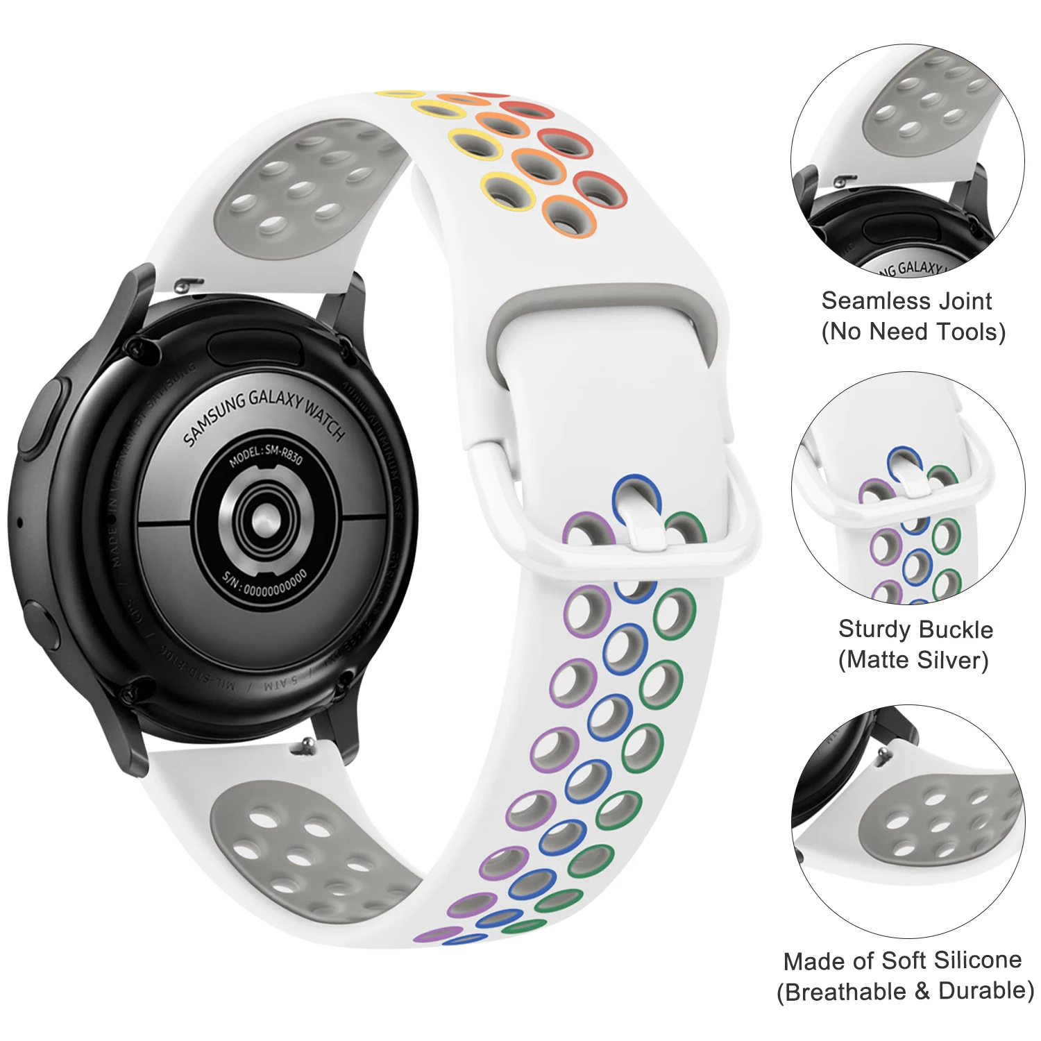 Silicone Strap For Garmin  Forerunner 245 Music/645 music/55 Band Sport Bracelet For Venu 2 Plus/Venu Sq music/Vivomove 3 Strap