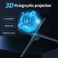 naked eye 3d holographic projector 510led luminous sign light rotating aerial imaging fan screen supports wifi mobile phone cool