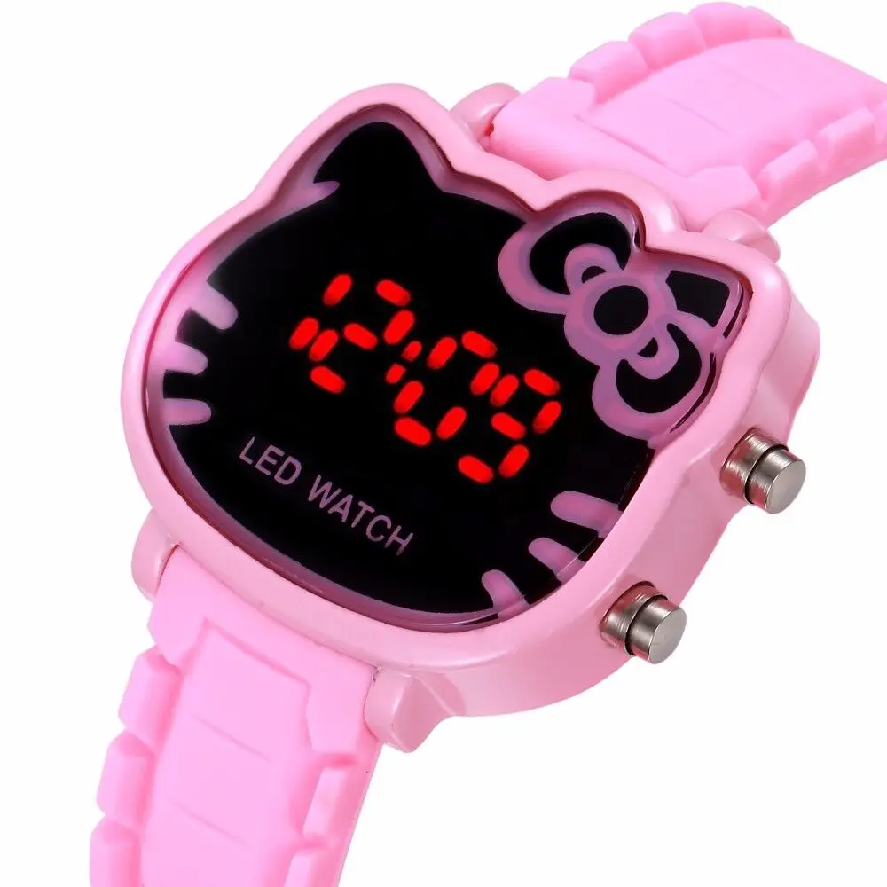 

2022 Hello Katie LED Hodinky Children Watches Quartz Cartoon Wrist Watch Girls Silica Gel Clocks Ceasuri Saat Relogios Infantis