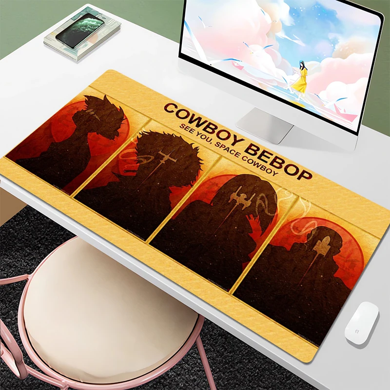 

Cowboy Bebop Mousepad Gamer Table for Pc Setup Gaming Desk Accessories Genshin Impact Computer Desks Extended Pad Deskmat Mouse