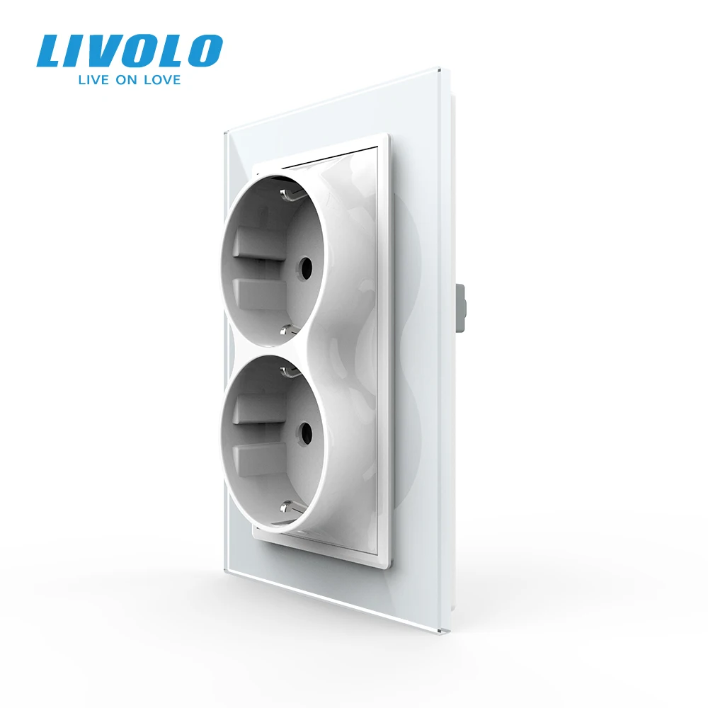 

LIVOLO Multi European Wall Plug,16A Electrical Wall Sockets Power Outlets,Double EU Socket,Standard Back Size,Type F Plug