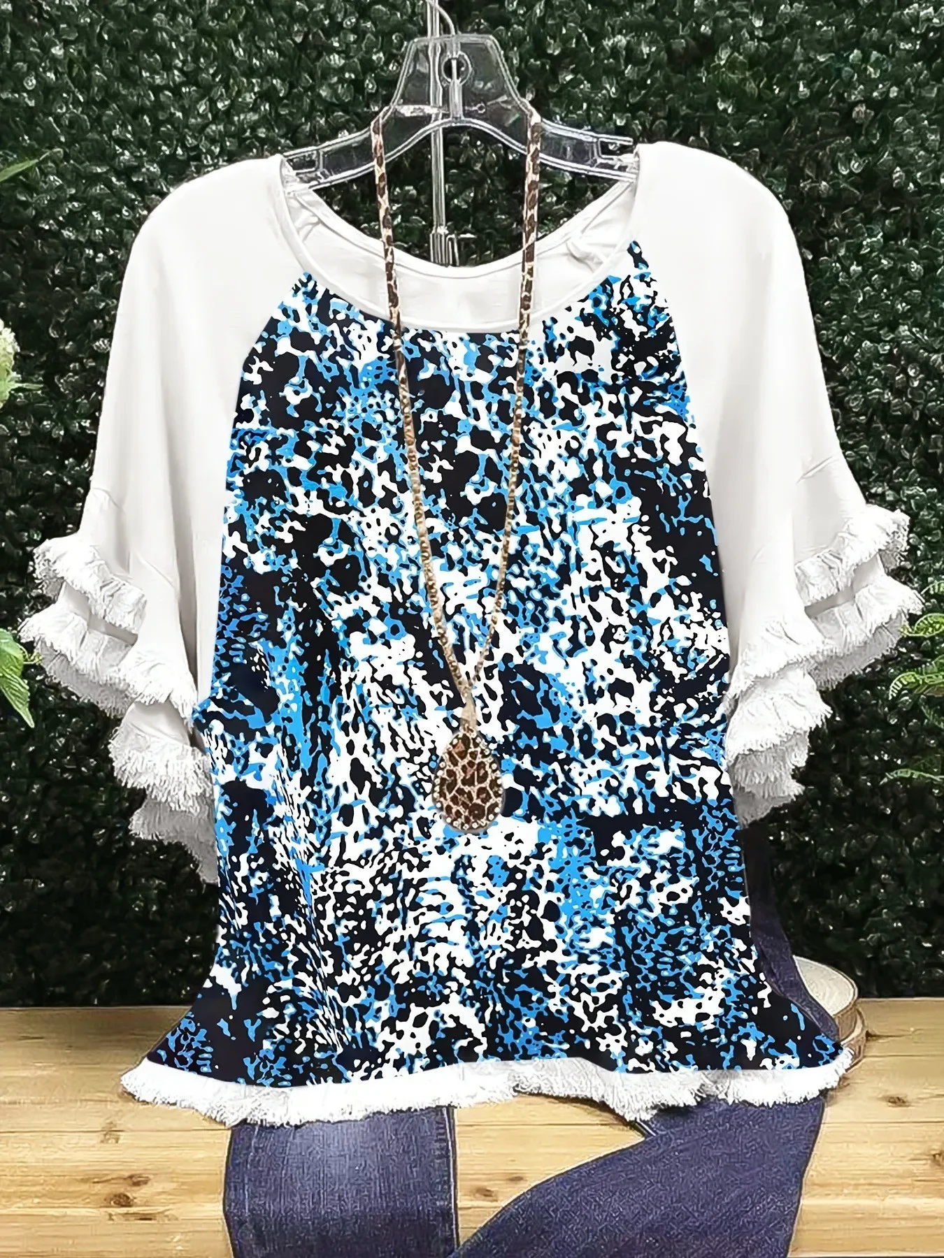 2025 Лидер продаж Новое поступление лета кружевные рукава с рюшами и круглым