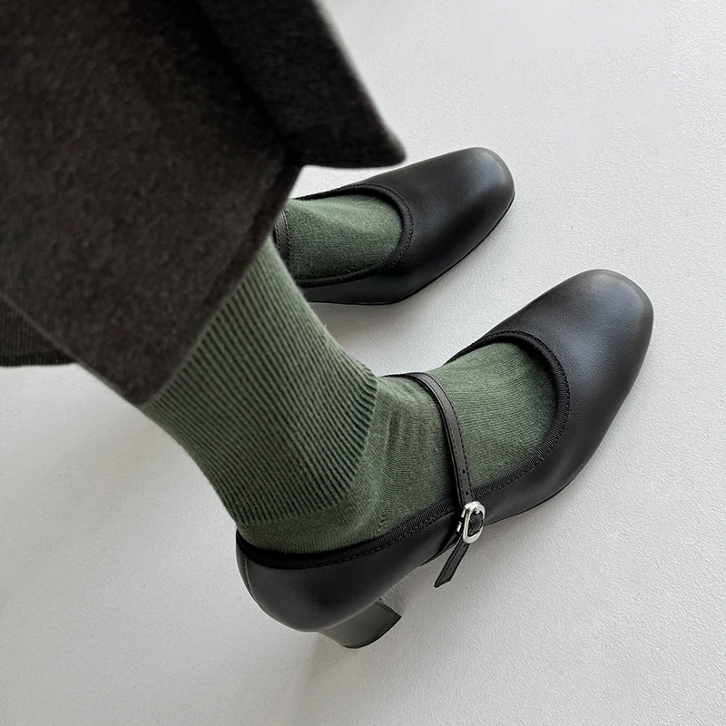 Женские туфли-лодочки 6 см туфли Мэри Джейн на каблуке элегантные весенне-осенние