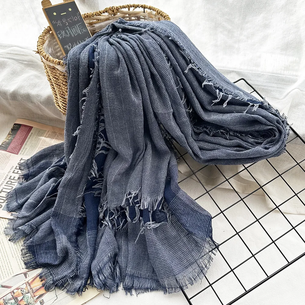 Мусульманская вискозная шаль для женщин вискоза шарф-хиджаб шарф с заусенцами