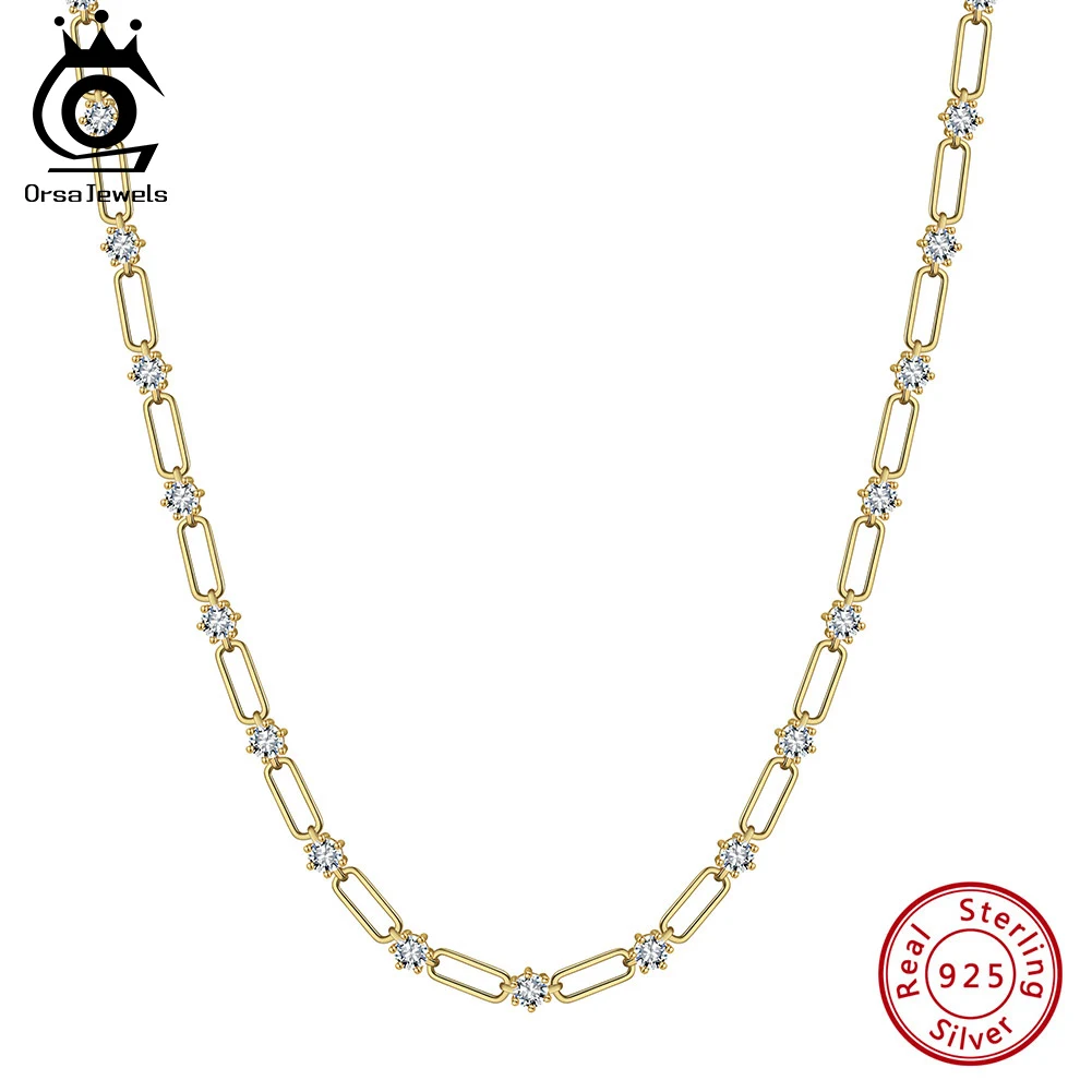 Женская цепочка из серебра 925 пробы с фианитом