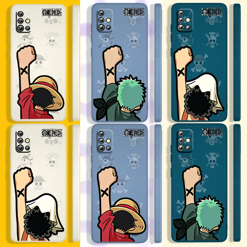 

Japan Anime One Piece Cartoon Luffy For Samsung A7 A50 A30S A30 A20 A10 A10S A20S A3 A01 A02 A03S A12 A13 Liquid Rope Phone Case