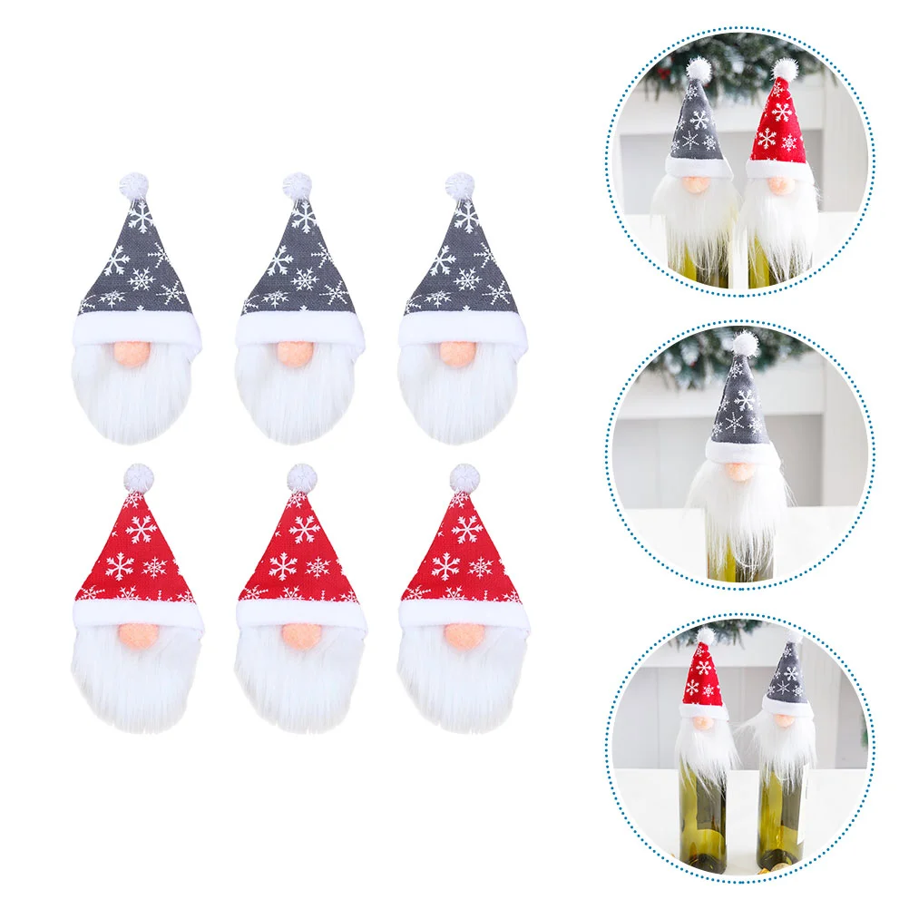 

Bottle Cover Christmas Santa Ornament Gnome Toppersdwarf Decoration Supplies