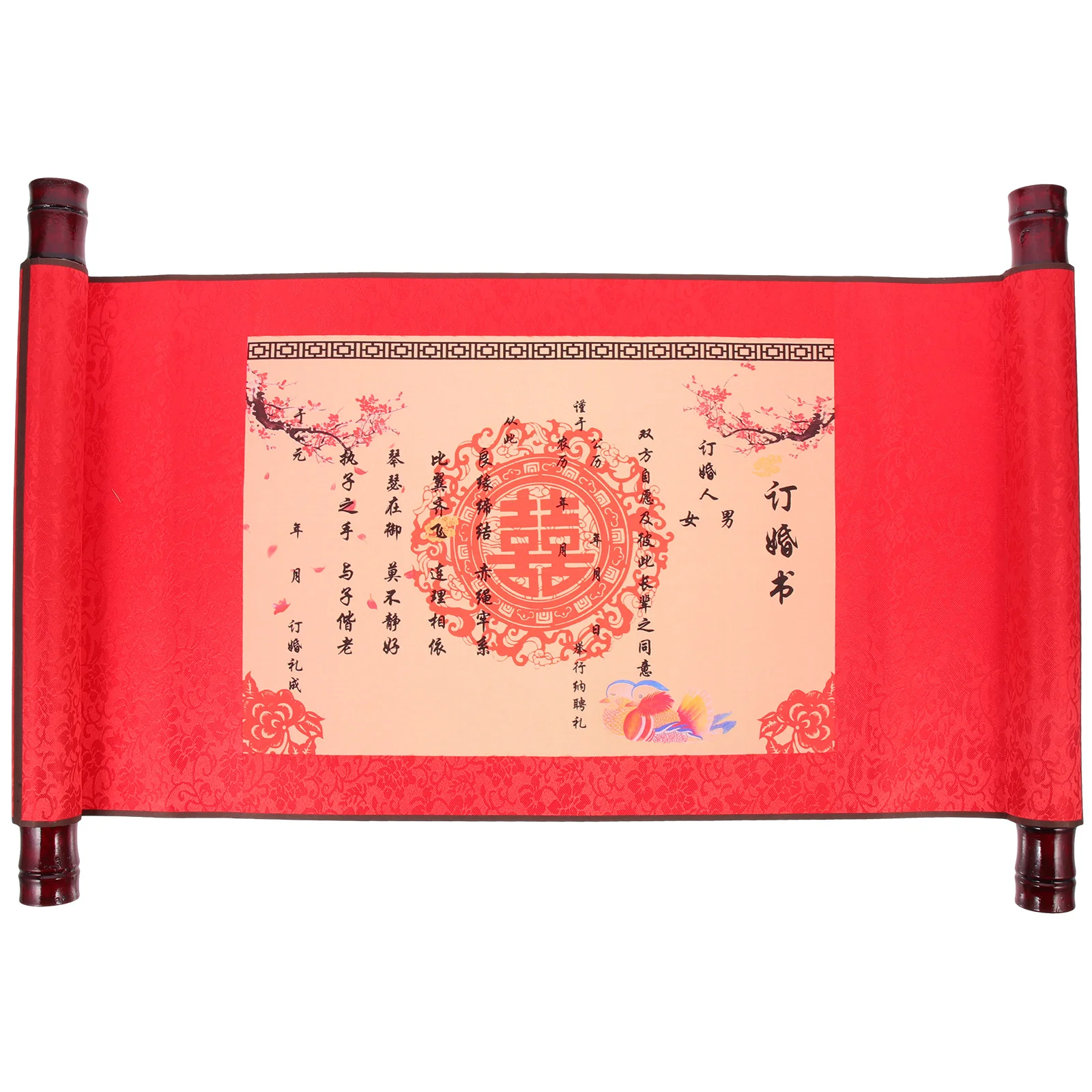 

Vintage Chinese Style For Family Wedding Festive Wedding Scroll Marriage Certificate for Decor Gift Wedding
