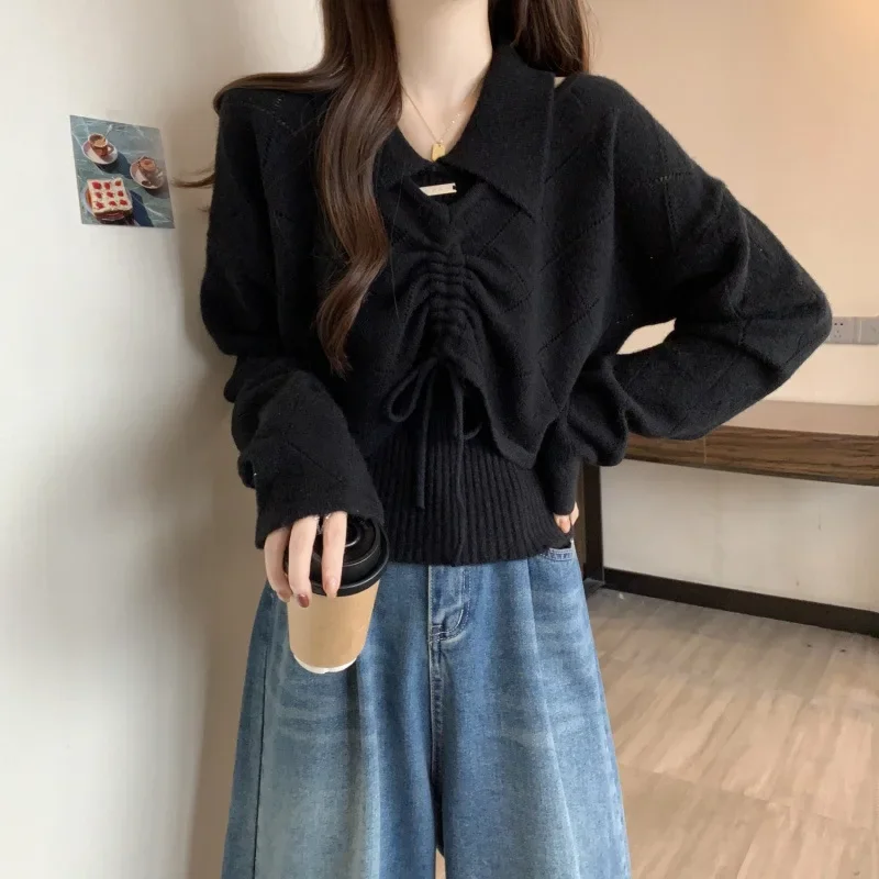 Женский модный сладкий пряный вязаный топ на бретелях осенний новый стиль