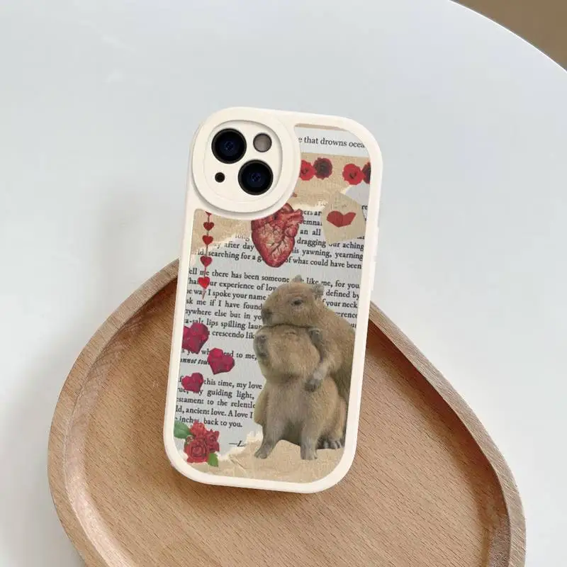 Capybara Phone Case Hard Leather For iPhone 14 13 12 Mini 11 14 Pro Max Xs X Xr 7 8 Plus